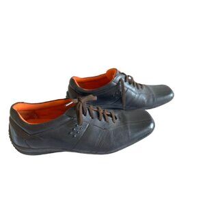 Zengara mens leather brown casual lace up shoe size 8.5